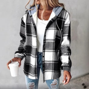 Women's large plaid style women's jacket