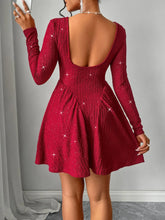 Load image into Gallery viewer, Long sleeved square neck dress sexy dress solid color autumn
