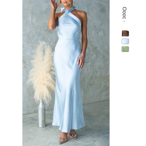 Women's Dress with Sexy Backless French Evening Gown