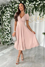 Load image into Gallery viewer, Surplice Puff Sleeve Midi Dress
