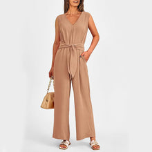 Load image into Gallery viewer, New V-neck Sleeveless Long Jumpsuit
