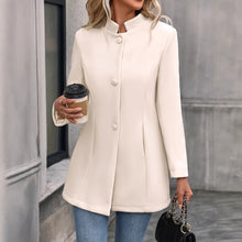 Load image into Gallery viewer, New Fall And Winter Lapels Slim-fit Wool Solid Color Fashion Temperament Coat
