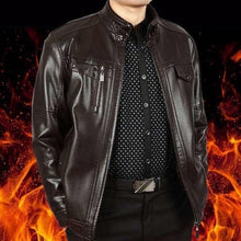 Load image into Gallery viewer, Winter Clothes Middle-aged Men&#39;s Leather Jacket
