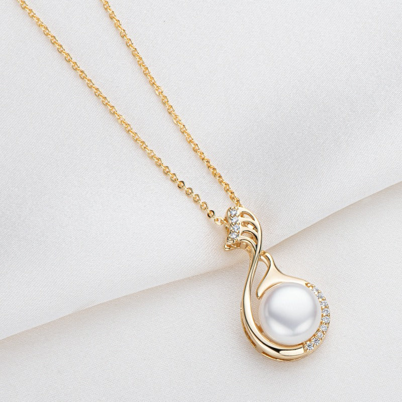 Little Swan White Freshwater Pearl Necklace