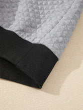 Load image into Gallery viewer, Texture Quarter Button Long Sleeve Sweatshirt
