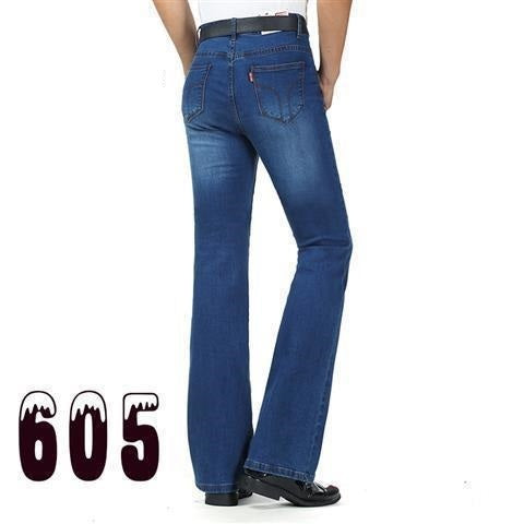 Men's Flared Pants Elastic Denim