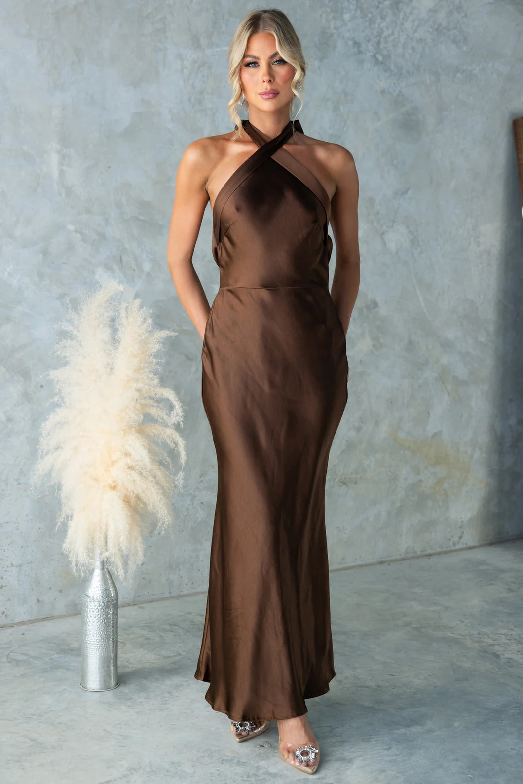 Women's Dress with Sexy Backless French Evening Gown