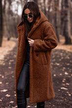 Load image into Gallery viewer, Long net color long sleeved woolen women&#39;s coat
