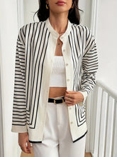 Load image into Gallery viewer, Striped Mock Neck Long Sleeve Shirt
