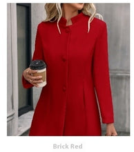 Load image into Gallery viewer, New Fall And Winter Lapels Slim-fit Wool Solid Color Fashion Temperament Coat
