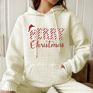 Christmas letter pattern printed top hoodie