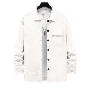 Men's Retro Casual Jacquard Knitted Lapel Shirt Jacket