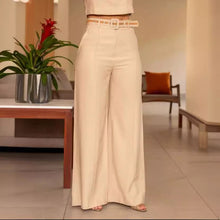 Load image into Gallery viewer, Sleeveless Short High Waist Wide Leg Pants Suit
