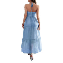 Load image into Gallery viewer, Halter Neck Beach Atmosphere Long Dress
