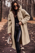 Load image into Gallery viewer, Long net color long sleeved woolen women&#39;s coat
