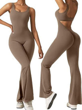 Load image into Gallery viewer, Women&#39;s sleeveless flared jumpsuit sexy backless vest
