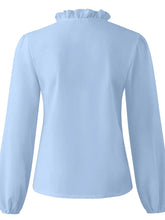 Load image into Gallery viewer, Full Size Ruffled V-Neck Long Sleeve Blouse
