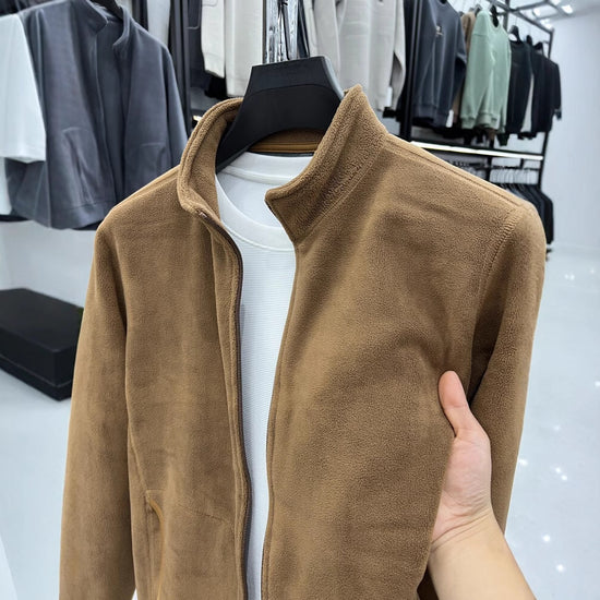Stand Collar Zipper Thermal Polar Fleece Men&