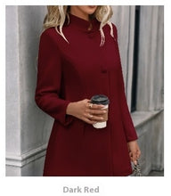 Load image into Gallery viewer, New Fall And Winter Lapels Slim-fit Wool Solid Color Fashion Temperament Coat
