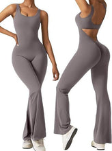 Load image into Gallery viewer, Women&#39;s sleeveless flared jumpsuit sexy backless vest
