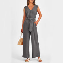 Load image into Gallery viewer, New V-neck Sleeveless Long Jumpsuit
