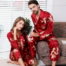 Load image into Gallery viewer, Simulated silk couple sleepwear
