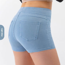 Load image into Gallery viewer, High Waist Hip Lift Yoga Denim Shorts
