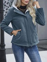 Load image into Gallery viewer, Fleece-lined Hooded Coat Winter Preppy Style Long Sleeve Jacket Warm Pockets Cotton Coat Women&#39;s Clothing
