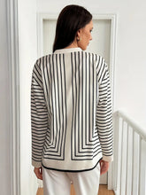 Load image into Gallery viewer, Striped Mock Neck Long Sleeve Shirt
