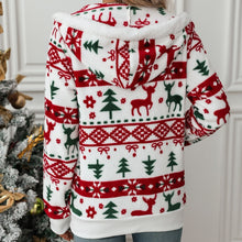 Load image into Gallery viewer, Long Sleeve Cardigan Christmas Printed Plush Coat
