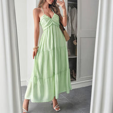 Load image into Gallery viewer, Halter Neck Beach Atmosphere Long Dress
