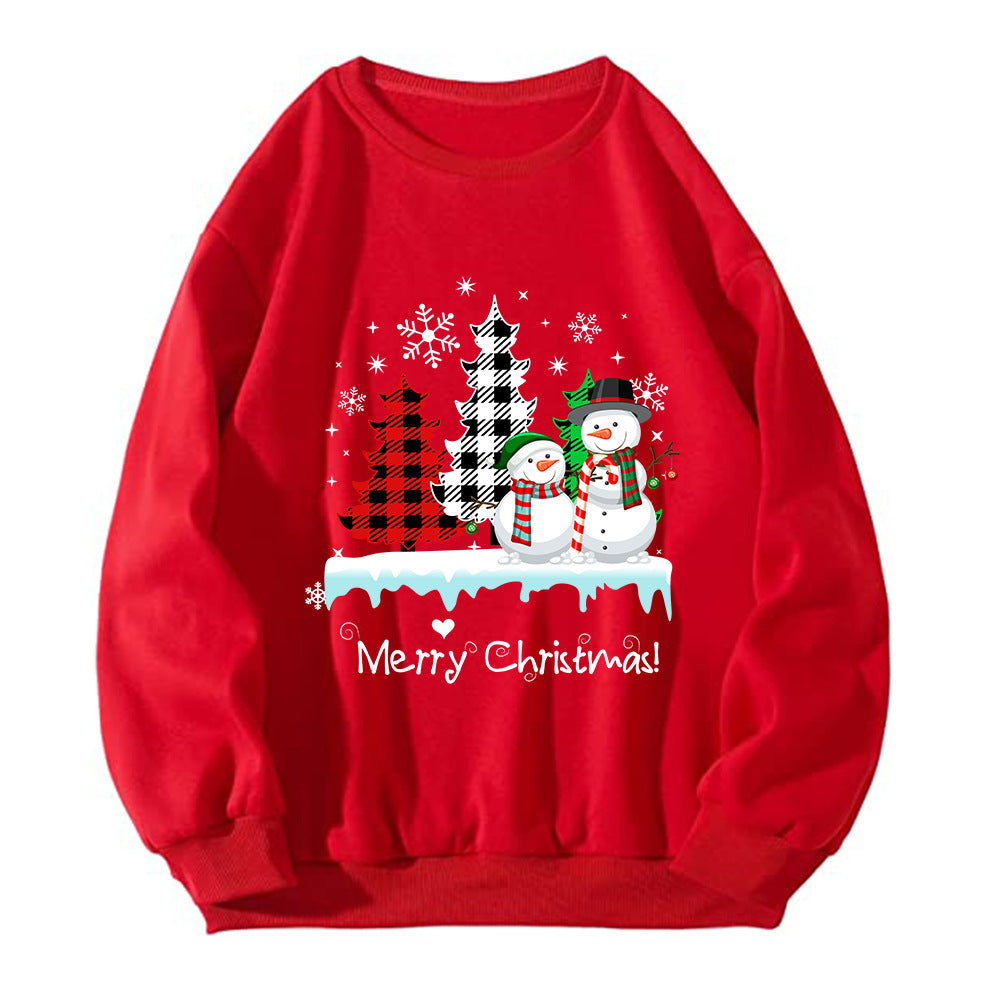 Christmas ladies' top snowman Christmas tree hoodie