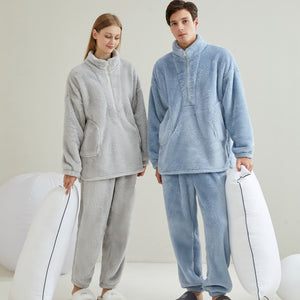 Couple Coral Velvet Pajama Set