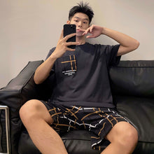 Load image into Gallery viewer, Men&#39;s Round Neck Cartoon Loose Homewear Suit
