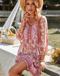 Bohemian casual resort style dress and short skirt for women