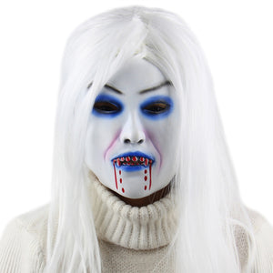 Horror White Witch Ghost Latex Mask