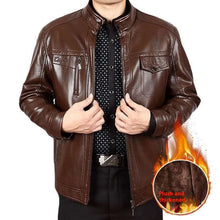 Load image into Gallery viewer, Winter Clothes Middle-aged Men&#39;s Leather Jacket
