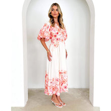 Load image into Gallery viewer, Strap print fairy style medium long style dress with a large swingmen
