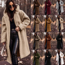 Load image into Gallery viewer, Long net color long sleeved woolen women&#39;s coat
