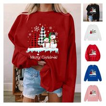 Load image into Gallery viewer, Christmas ladies&#39; top snowman Christmas tree hoodie
