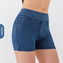 Load image into Gallery viewer, High Waist Hip Lift Yoga Denim Shorts

