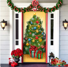 Load image into Gallery viewer, Christmas Forest Background Fabric Door Hanging for Christmas Party Decoration
