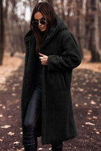 Load image into Gallery viewer, Long net color long sleeved woolen women&#39;s coat
