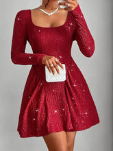 Load image into Gallery viewer, Long sleeved square neck dress sexy dress solid color autumn

