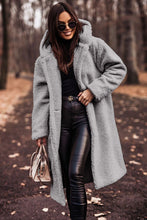 Load image into Gallery viewer, Long net color long sleeved woolen women&#39;s coat
