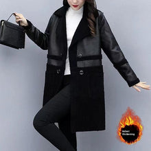 Load image into Gallery viewer, Women&#39;s Lambswool Haining Leather Coat
