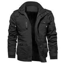 Load image into Gallery viewer, Men&#39;s Cotton Coat Jacket Hooded Multi-pocket Vintage Fleece-lined
