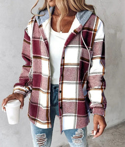 Women's large plaid style women's jacket