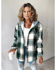 Women's large plaid style women's jacket