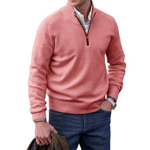 Men's Zipper Stand up Collar Sweater Wool